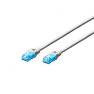 Patch cord | Digitus | CAT 5e U-UTP | PVC AWG 26/7 | 2 m | White | Modular RJ45 (8/8) plug